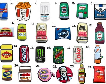 Popular Australian Food & Drink Collection Jibbitz Shoe Charms for Crocs