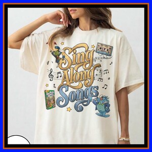 Camiseta vintage de canciones para cantar de Disney / Camiseta retro de cinta VHS de Disney de los 90 / Camiseta divertida y nostálgica de Disneyland / Camisetas de Disneyworld SL1134