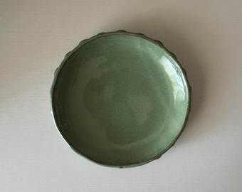 Plato de cerámica artesanal con diseño de burbujas en color jade, 13,3 cm (5,25 pulgadas)