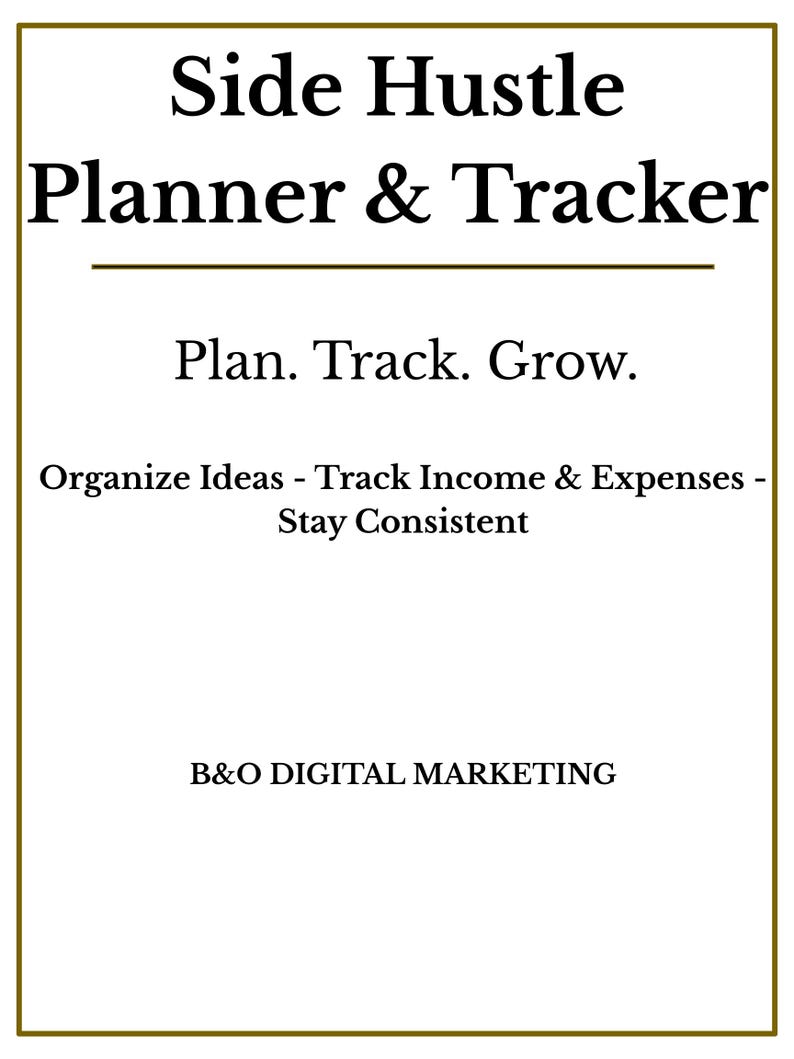 Planificador de actividades secundarias y seguimiento de ingresos / Planificador para pequeñas empresas / Planificador digital para emprendedores / Seguimiento de objetivos y beneficios empresariales imagen 1