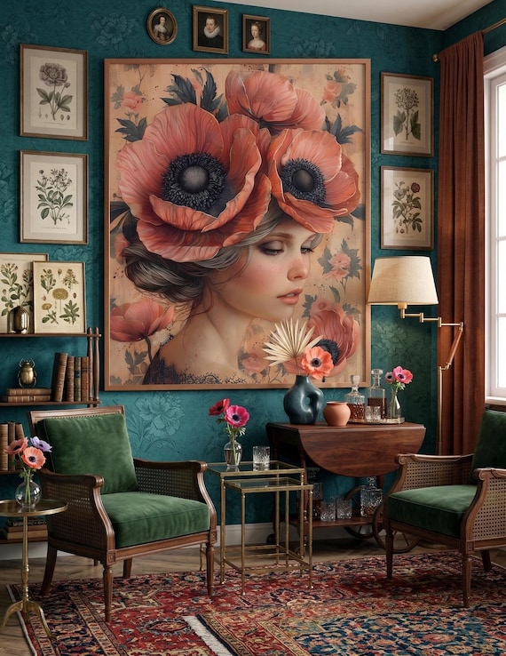 Floral Goddess Digital Art Print