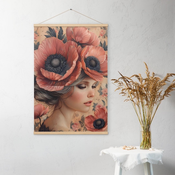 Floral Goddess Digital Art Print