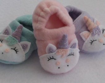 Fleece Baby Unicorn Soft Sole Slippers- Baby Fleece Slippers- Buy 2 Get 1 Free