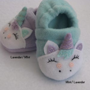 Fleece Baby Unicorn Soft Sole Slippers- Baby Fleece Slippers- Buy 2 Get 1 Free image 4