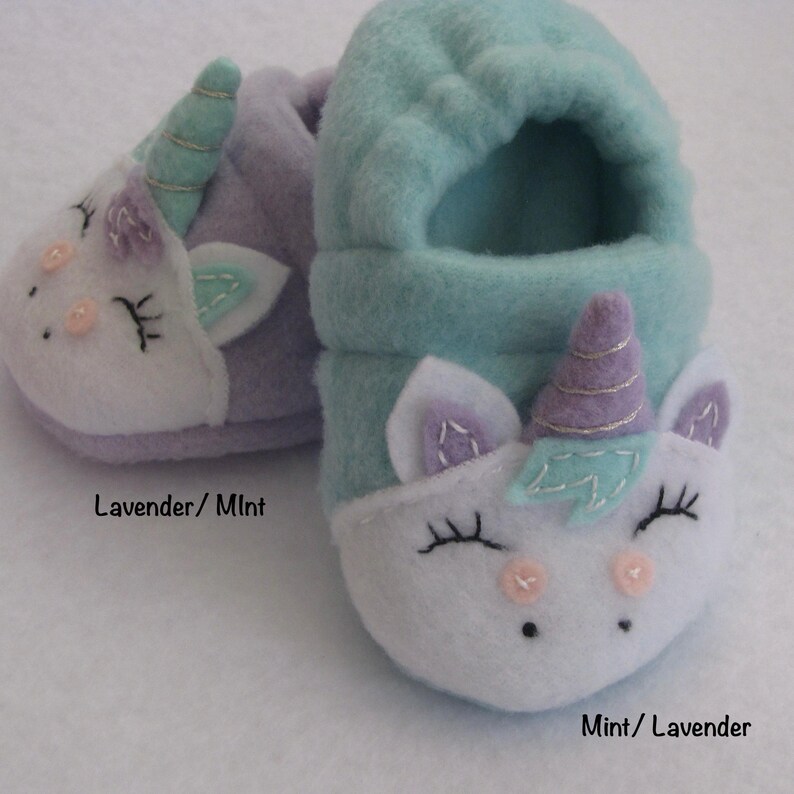 Fleece Baby Unicorn Soft Sole Slippers- Baby Fleece Slippers- Buy 2 Get 1 Free image 4