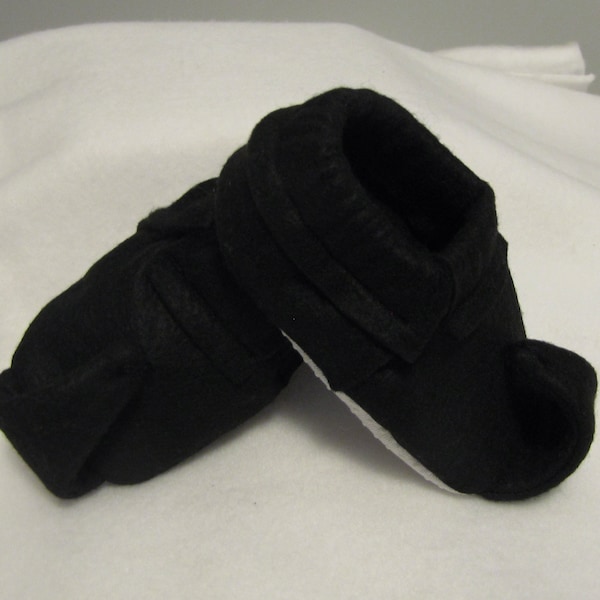 Elf  Baby Soft Sole Slippers- All Black Felt Elf  Baby Shoes- Buy 2 Get 1 Free