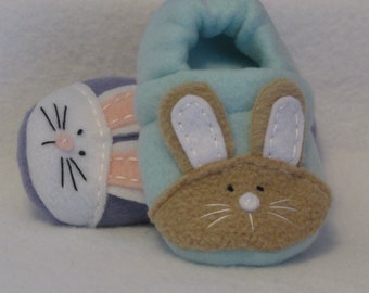 Fleece Baby Bunny  Soft Sole Slippers- Baby Rabbit Fleece Slippers- Buy 2 Get 1 Free