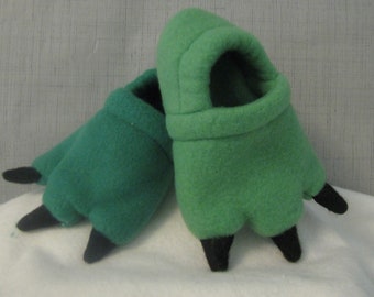 Fleece Dinosaur Feet Baby Soft Sole Slippers- Fleece Dino, Monster and Lizard  Feet Baby Shoes