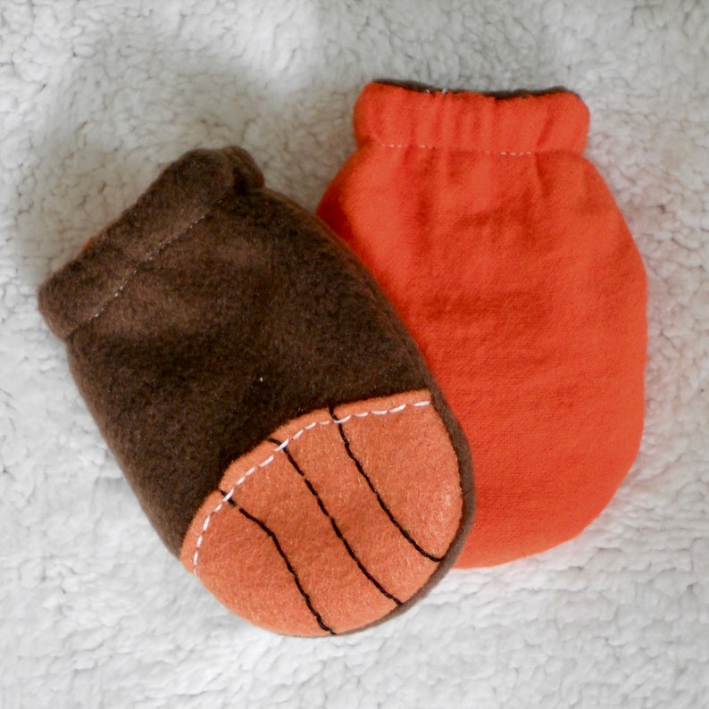 Basketball baby hat and mitten set Fleece baby hat and mitten set