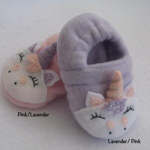 Fleece Baby Unicorn Soft Sole Slippers- Baby Fleece Slippers- Buy 2 Get 1 Free image 3