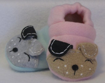 Fleece Puppy Baby Soft Sole Slippers- New Color Options- Buy 2 Get 1 Free