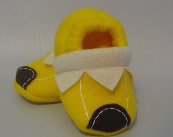 Fleece Banana Soft Sole Baby Slippers-  Fleece baby banana shoes- Buy 2 Get 1 Free