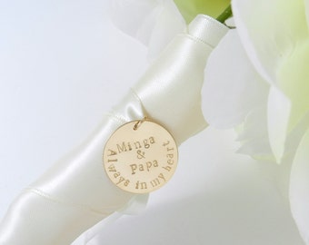 Keepsake Handstamped Bouquet Charm and Necklace