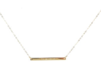 Skinny Gold Bar Necklace. Skinny Jessica