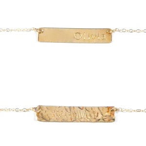 Gold Bar Name Necklace. The Jessica. image 4