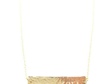 Gold Bar Name Necklace. The Jessica.