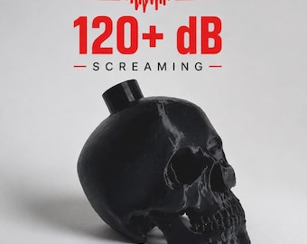 Aztec Death Whistle, Loud Scary Skull Whistle, Halloween Horror Prop, 3D Printed Desk Decor
