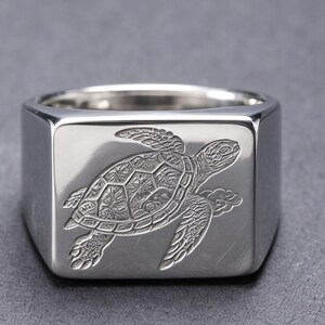Anillo unisex Kame Turtle de oro de 18 quilates, joyería de la suerte y la longevidad.