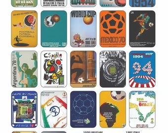 Tijdlijn WK-poster, officiële FIFA-voetbalgeschiedenisafdruk