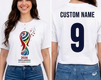 WK voetbal 2026 VS voetbalshirt, aangepaste naam nummer fankleding