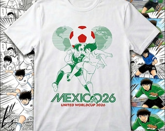 Captain Tsubasa Mexico 2026 Soccer Shirt 04, Anime Football Tee, Super Campeones Fan Apparel