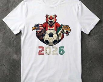 Logo WK voetbal 2026 voetbalshirt, aangepast voetbalshirt VS Canada Mexico