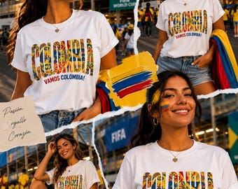 Colombia Soccer Fan Shirt, Colombian Football T-Shirt, Colombia Lugar, Latitud, Colombia World Cup 2026 Shirt, Vamos Colombia