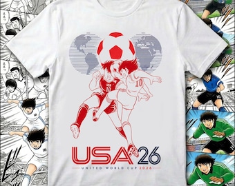 USA Captain Tsubasa Anime Soccer Shirt 05, USA 2026 World Cup Tee