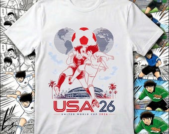 USA Captain Tsubasa Anime Soccer Shirt 04, USA 2026 World Cup Tee