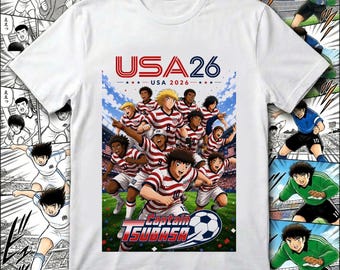 USA Captain Tsubasa Anime Soccer Shirt 03, USA 2026 World Cup Tee
