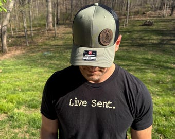 Faith Based Trucker Style Leather Patch Hat