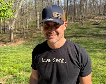 Faith Based Trucker Style Leather Patch Hat