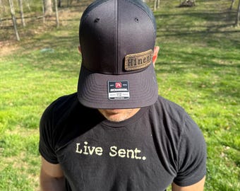Faith Based Trucker Style Leather Patch Hat