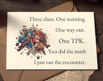 Funny DnD Card – Tabletop Gaming, Board Game Humor (Physical Card)
