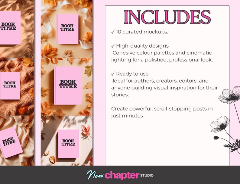 Canva Book Mockup Flatlays Pastel Pink Romance Author Marketing Images ...