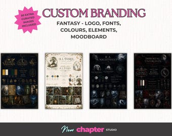 Fantasy Author Branding Kit | Custom Author Logo Suite | Brand Board | Fantasy Author Branding | Logo, Fonts, Colours & Moodboard