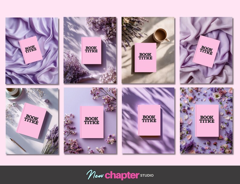 Canva Book Mockup Flatlays Pastel Pink Romance Author Marketing Images ...