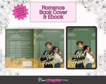 Illustrated Enemies To Lovers Romance Book Cover Premade Ebook Paperback Wrap Exclusive