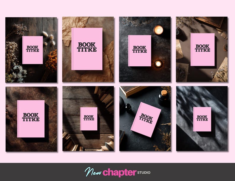 Canva Book Mockup Flatlays Pastel Pink Romance Author Marketing Images ...