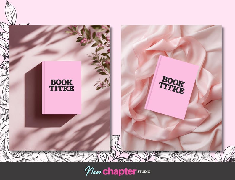 Canva Book Mockup Flatlays Pastel Pink Romance Author Marketing Images ...