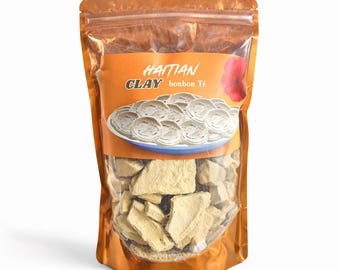 Máscara facial de argila haitiana (Bonbon Té) – Detox natural, rica em minerais para cuidados com a pele.