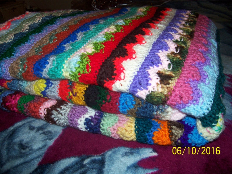 Multicolored Queen Size Crochet Afghan Etsy