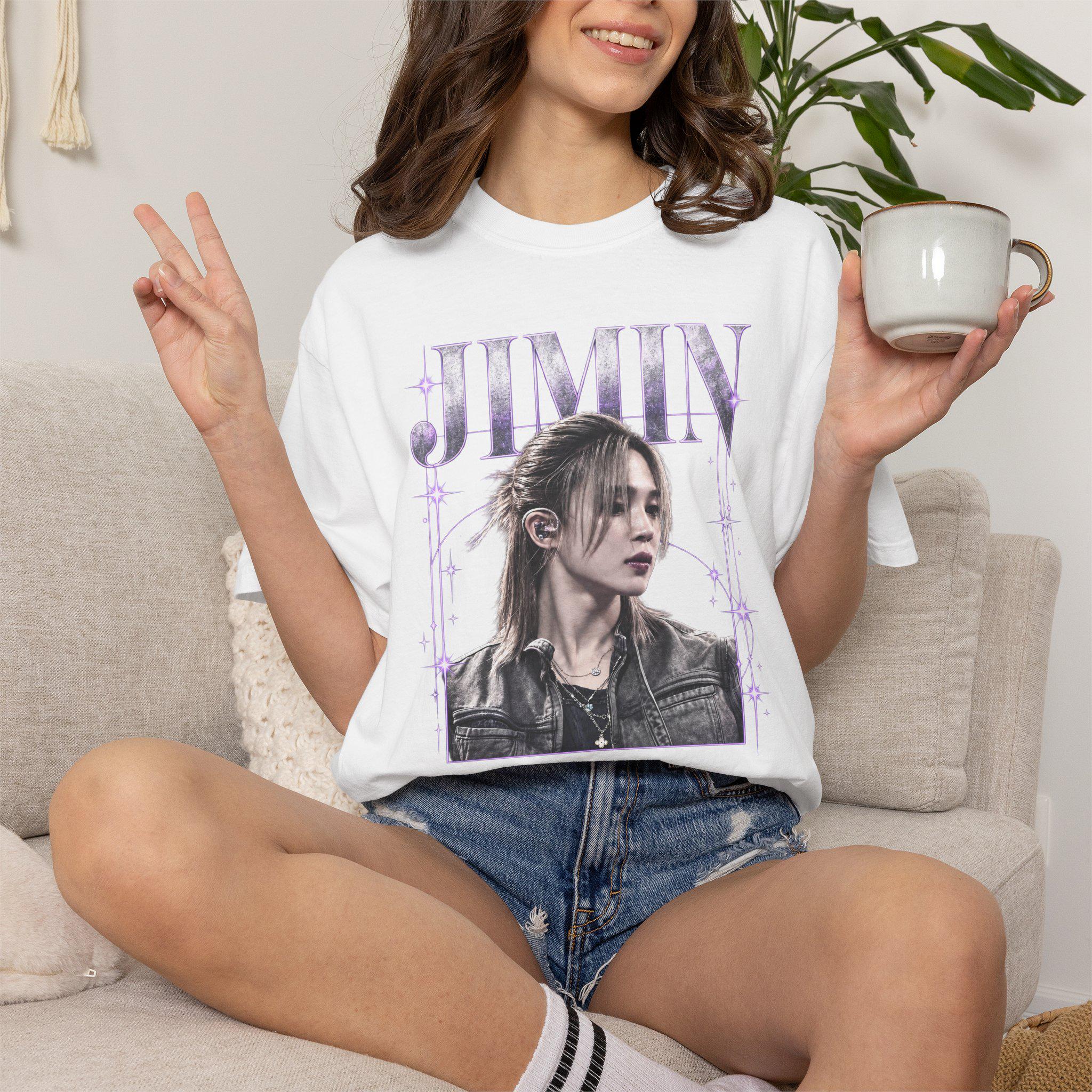 JIMIN グラフィックプリント Tシャツ ホワイト　S〜3XL Jimin t shirt - Etsy 日本