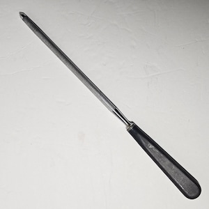 Vintage Black Handle Diamond Coated Knife Sharpening Steel Honing Rod image 1