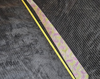 Bruno Piattelli Roma Jedwabny krawat w stylu paisley Vintage Vibrant Purple Green Gold