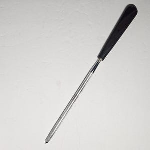 Vintage Black Handle Diamond Coated Knife Sharpening Steel Honing Rod image 2