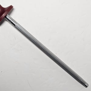 Vintage Burgundy Handle Knife Sharpening Steel Honing Rod image 5