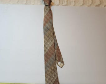 Vintage Giorgio Sant 'Angelo Strukturierte Diagonal Grid Seidenkrawatte