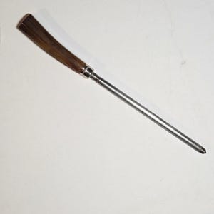 Varilla de afilado de acero para cuchillos antiguos con mango de cuerno imagen 3
