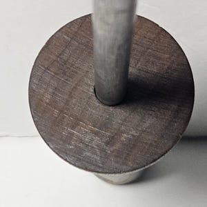 Vintage Turned Wood Handle Knife Sharpening Steel Honing Rod image 3